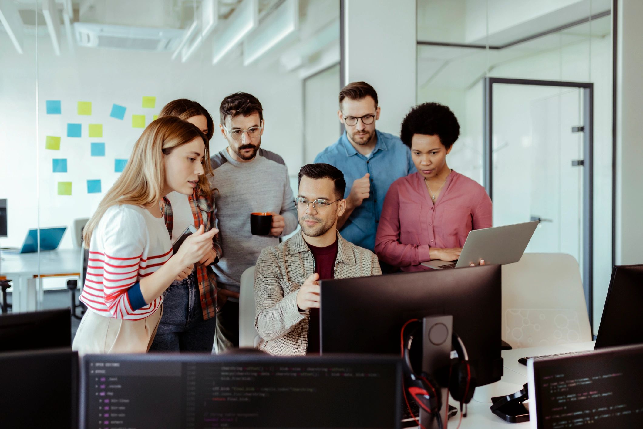 Professional team collaborating in an office