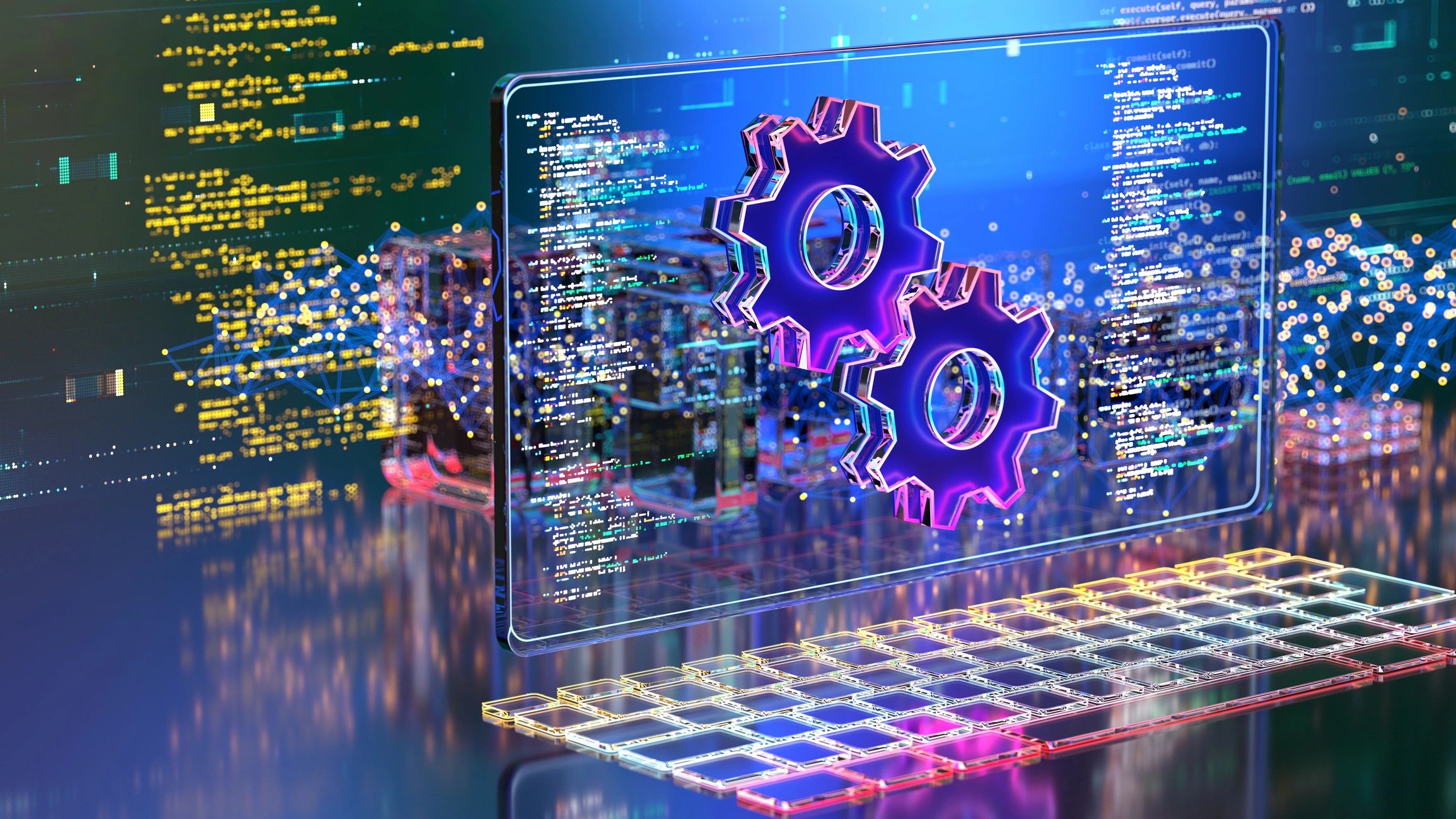 Abstract cloud and DevOps technology background